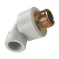 PP отвод с резьбой наружной 20х1/2" Kan