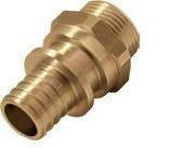 Соединитель латунный Push с манжетой с наружной резьбой 14х2 G1/2"
