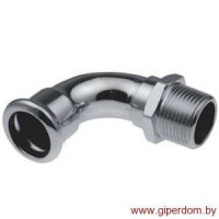 Steel отвод с наружной резьбой press длинный 15хR3/8"