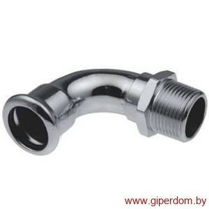 Steel отвод с наружной резьбой press длинный 22хR3/4"