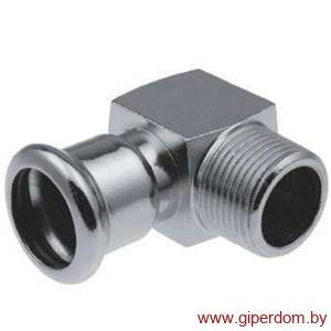 Steel отвод с наружной резьбой press короткий 18хR1 1/2"