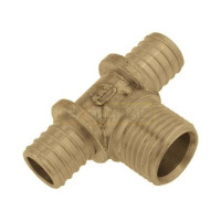 Тройник латунный Push, с наружной резьбой 18х2 / 15Cu - G1/2"
