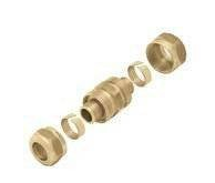 Соединитель латунный двухсторонний свинчиваемый для труб PE-Xc и PE-RT 18х2,5