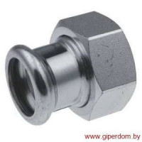 Steel соединитель press с накидной гайкой и прокладкой 15хG3/4"