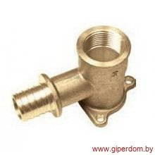 Отвод латунный фиксируемый Push (гнездо для крана) с ушками 25х3,5 G3/4"