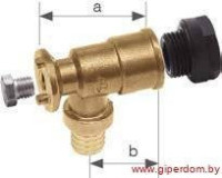 Отвод латунный фиксируемый Push с полимерной заглушкой 18х2,5 G1/2" (K)